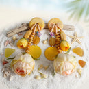 Yellow Oversized Flower Butterfly Drop Earrings