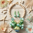 Mint Green Floral Garden Statement Bib Necklace