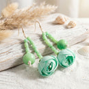Mint Green Floral Garden Statement Bib Necklace