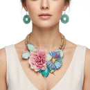 Seaside Hues Butterfly Garden Bead Bib Necklace