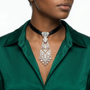 Silver Filigree Aurbo Rhinestone Necktie Necklace