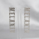 Silver Clear Stone MELANIN Link Dangle Earrings