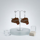 Silver Queen Raised Fist Fish Hook Earrings