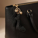 Keychain Black High Heel Sparkle Purse Charm