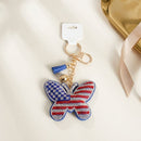 USA Patriotic Butterfly Padded Keychain Bag Clip