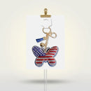 USA Patriotic Butterfly Padded Keychain Bag Clip