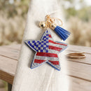 USA Patriotic Star Padded Keychain Bag Clip