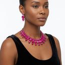 Fuchsia Glass Crystal Collar Red Carpet Necklace