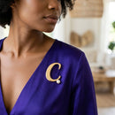 Gold Cursive C Initial Letter Pearl Brooch Pin