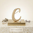 Gold Cursive C Initial Letter Pearl Brooch Pin