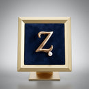 Gold Cursive Z Initial Letter Pearl Brooch Pin