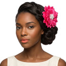 Brooch Fuchsia Flower Pearl Clip and Pin for Women