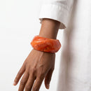 Bangle Vintage Orange Resin Wavy Chunky Bracelet