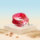 Bangle Vintage Red Resin Wavy Chunky Bracelet
