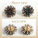 Stud Multicolor Cluster Gold Flower Petal Earrings