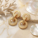 Chunky Gold Squared Tubogas Coil Drop Earrings