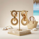 Chunky Gold Squared Tubogas Coil Drop Earrings