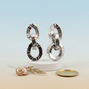 Chunky Silver Squared Tubogas Coil Drop Earrings