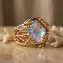 Cuff Aurbo Diamond Crystal Gold Coral Bracelet