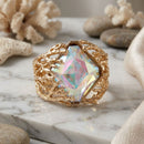 Cuff Aurbo Diamond Crystal Gold Coral Bracelet