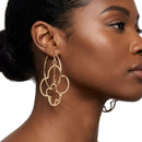 Hoop Gold Interconnected Quatrefoil Earrings