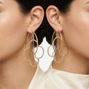Hoop Gold Interconnected Quatrefoil Earrings