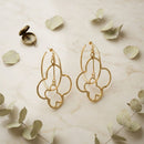 Hoop Gold Interconnected Quatrefoil Earrings