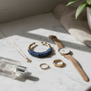 Hoop Denim Jeans Gold Bamboo Texture Earrings