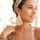 Clip On Gold Hammered Teardrop XL Earrings
