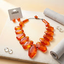 Toggle Chunky Red Bead Cord Tribal Necklace