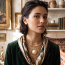 Gold Filigree Pearl Pendant Collar Necklace Set