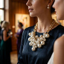 Cream Pearl Cluster Opulent Chunky Bib Necklace