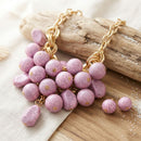 Chunky Pink Crackle Bead Chainmaille Bib Necklace