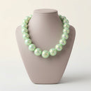 High Gloss Pearlescent Green 24mm Bead Necklace
