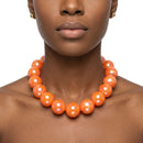 High Gloss Pearlescent Orange 24mm Bead Necklace