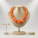 High Gloss Pearlescent Orange 24mm Bead Necklace