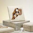 Brown Gold Cascading Crystal Square Brooch Pin