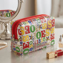 OES Multicolor Clear Graphic Print Makeup Pouch