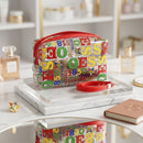 OES Multicolor Clear Graphic Print Makeup Pouch