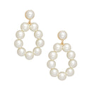 Pearl Cream Gold Large Teardrop Earrings for Women