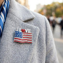 I LOVE American Flag Silver Patriotic Brooch Pin