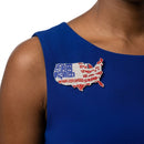 USA Map Silver Rhinestone Patriotic Brooch Pin