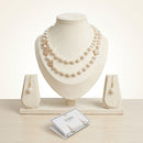 Cream Pearl Lucky Charm Layered Necklace Set