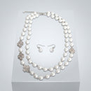 White Pearl Lucky Charm Layered Necklace Set
