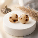Tortoiseshell Domed Round Stud Earrings