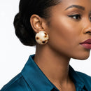 Tortoiseshell Domed Round Stud Earrings