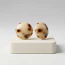 Tortoiseshell Domed Round Stud Earrings